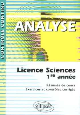Couverture du produit · Analyse : Licence Sciences 1ere année