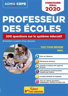 Couverture du produit · CRPE - Concours de professeur des écoles - 200 questions sur le système éducatif: Epreuve orale d'admission - CRPE 2020