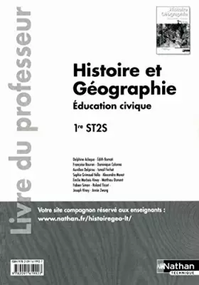 Couverture du produit · Histoire Géographie - Education civique - 1re ST2S - livre du professeur