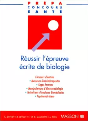 Couverture du produit · Réussir l'épreuve écrite de biologie