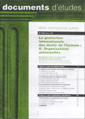 Couverture du produit · La protection internationale des droits de l'homme: Tome 2, Organisations universelles