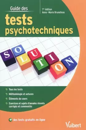 Couverture du produit · Guide des tests psychotechniques - Guide