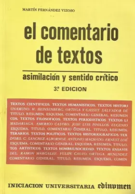 Couverture du produit · El comentario de textos: asimilación y sentido crítico