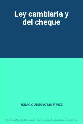 Couverture du produit · Ley cambiaria y del cheque