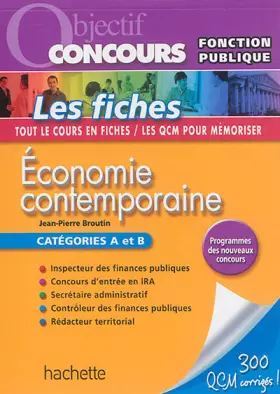 Couverture du produit · Objectif Concours - Les fiches Economie contemporaine Catégories A et B