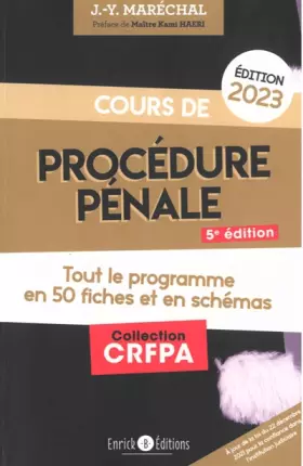 Couverture du produit · Cours de procédure pénale 2023: Tout le programme en 50 fiches et en schémas