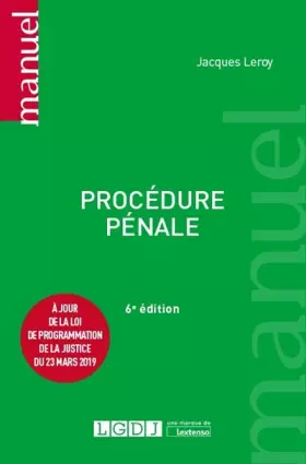 Couverture du produit · Procédure pénale (2019)