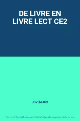 Couverture du produit · DE LIVRE EN LIVRE LECT CE2
