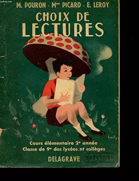 Couverture du produit · CHOIX DE LECTURES. COURS ELEMENTAIRE 2EME ANNEE. CLASSE DE 9EME DES LYCEES ET COLLEGES