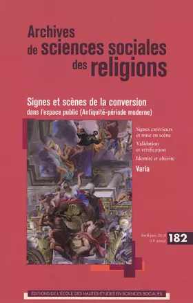 Couverture du produit · Archives de sciences sociales des religions 182 - Signes et