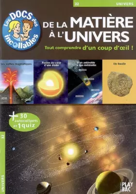 Couverture du produit · De la matière à l'univers