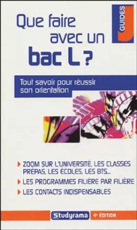 Couverture du produit · Que faire avec un bac L ?