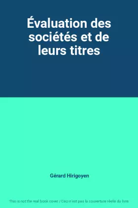Couverture du produit · Évaluation des sociétés et de leurs titres