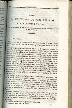 Couverture du produit · LETTRE DE MONSEIGNEUR L'EVEQUE D'ORLEANS A M. L'ABBE BOUGAUD sur la seconde édition de son histoire de Ste Chantal, et sur la m