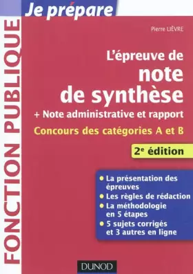 Couverture du produit · L'épreuve de note de synthèse - 2e édition