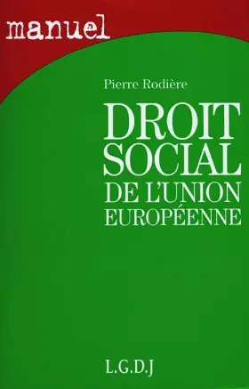 Couverture du produit · Droit social de l'Union Européenne