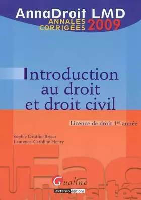 Couverture du produit · Introduction au droit et droit civil : Annales corrigées