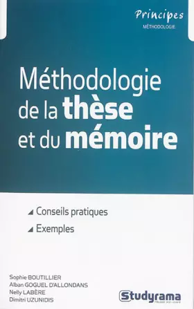 Couverture du produit · Méthodologie de la thèse et du mémoire