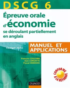 Couverture du produit · Epreuve orale d'économie se déroulant partiellement en anglais : DSCG 6