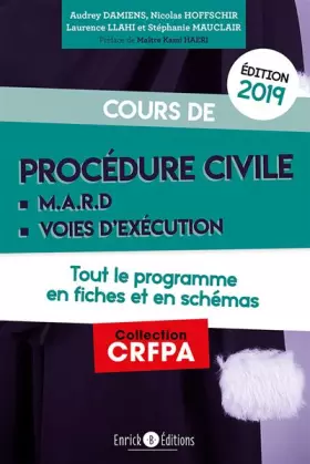 Couverture du produit · Cours de procédure civile et modes alternatifs de règlement des différends : Tout le programme en fiches et en schémas