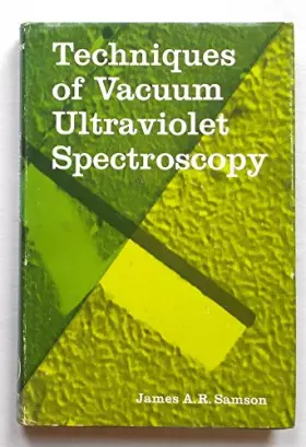 Couverture du produit · Techniques of Vacuum Ultraviolet Spectroscopy