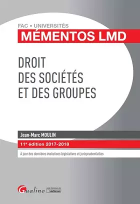 Couverture du produit · Droit des sociétés et des groupes