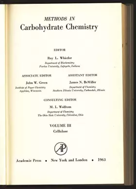 Couverture du produit · methods in carbohydrate chemistry vol III cellulos