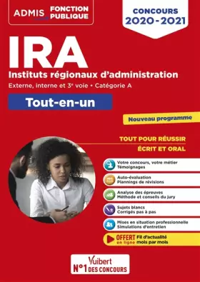 Couverture du produit · Concours IRA - Catégorie A - Tout-en-un - Fil d'actu offert: Instituts régionaux d'administration - Externe, interne et 3e conc