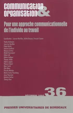 Couverture du produit · POUR UNE APPROCHE COMMUNICATIONNELLE DE L INDIVIDU AU TRAVAIL