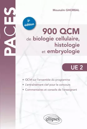 Couverture du produit · PACES UE2 900 QCM de Biologie Cellulaire Histologie et Embryologie