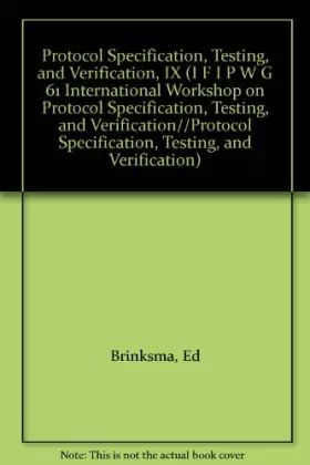 Couverture du produit · Protocol Specification, Testing, and Verification, IX