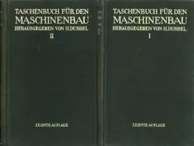 Couverture du produit · Taschenbuch fur den Maschinenbau [Unknown Binding] by Dubbel, Heinrich