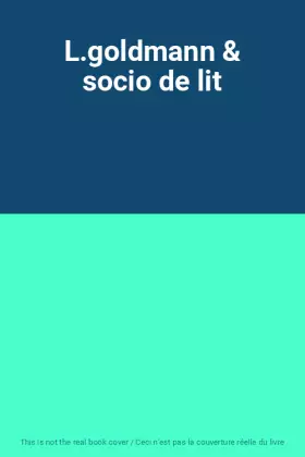 Couverture du produit · L.goldmann & socio de lit