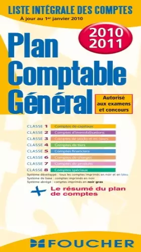Couverture du produit · Plan comptable général édition 2010-2011