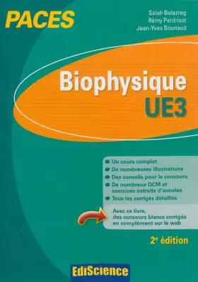 Couverture du produit · Biophysique - UE3 PACES - Manuel, cours + QCM corrigés
