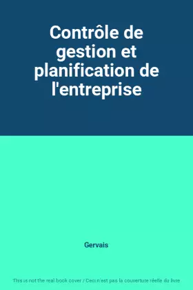 Couverture du produit · Contrôle de gestion et planification de l'entreprise