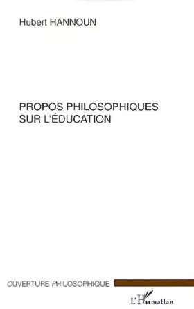 Couverture du produit · Propos philosophiques sur l'éducation