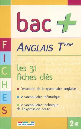 Couverture du produit · Anglais Tle : Les fiches clés