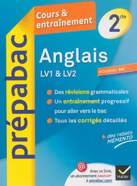 Couverture du produit · Anglais 2de LV1 et LV2 - Prépabac Cours & entraînement: Cours, méthodes et exercices - Seconde
