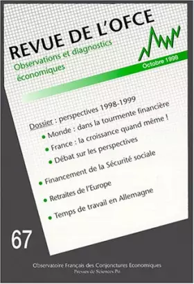 Couverture du produit · Revue de l'OFCE numéro 67