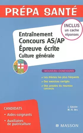 Couverture du produit · Entraînement Epreuve écrite Concours AS/AP Culture générale