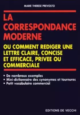 Couverture du produit · Correspondances privée et commerciale ou Comment rédiger une lettre claire, concise et efficace