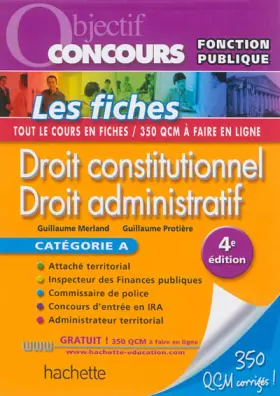 Couverture du produit · Objectif Concours - Droit constitutionnel et droit administratif - Catégorie A