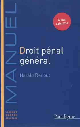 Couverture du produit · Droit pénal général