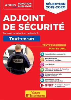 Couverture du produit · Adjoint de sécurité - Catégorie C - Tout-en-un: Concours 2019-2020