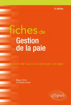 Couverture du produit · Fiches de Gestion de la paie - 3e édition
