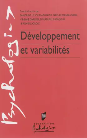 Couverture du produit · DEVELOPPEMENT ET VARIABILITES