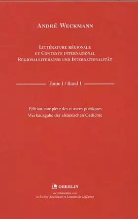 Couverture du produit · Littérature régionale et contexte international : Regionalliteratur und Internationalität : Tome 1 : Band 1, Setz di züe mr/set