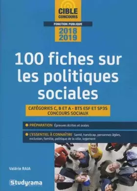 Couverture du produit · 100 fiches sur les politiques sociales 2018-2019