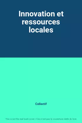 Couverture du produit · Innovation et ressources locales